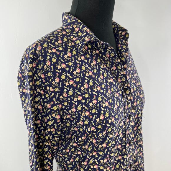Denim & Supply Ralph Lauren Blue Floral Button-Down RL Tomboy Shirt M Medium - Picture 3 of 8